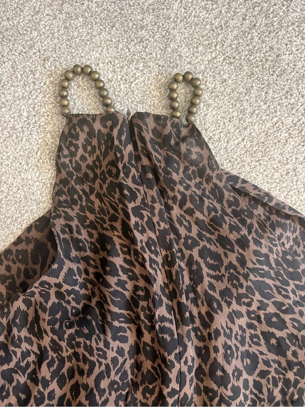 Michael Kors Brown Leopard Halter Cami Top
